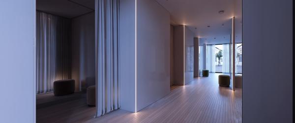 LED Beleuchtung mit Außenkantenprofil